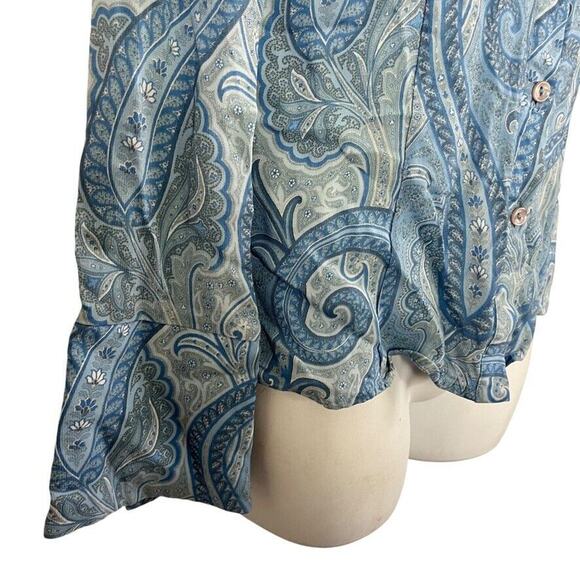 Bebe Y2K Vintage Button Up Wide Sheer Fairy Bell Sleeve Paisley Top Shirt XS - Picture 4 of 16